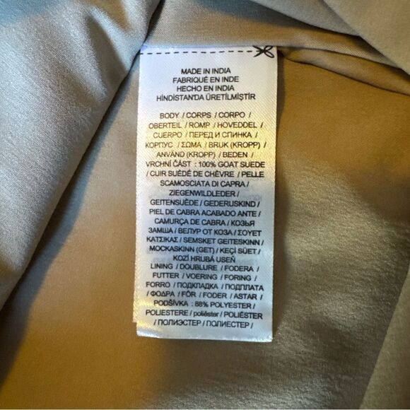 Lauren Ralph Lauren Women’s Fringe Trim Goat Suede Jacket Western Beige NWT $650 - Picture 9 of 16